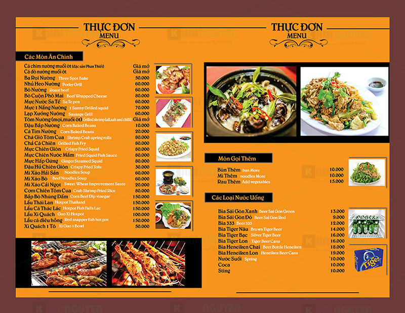 In Menu Thực Đơn