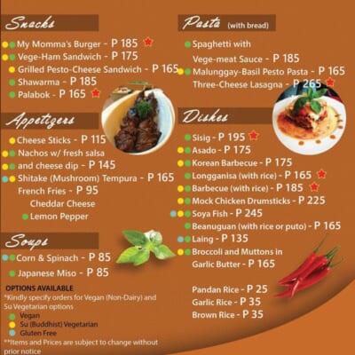 In Menu Thực Đơn