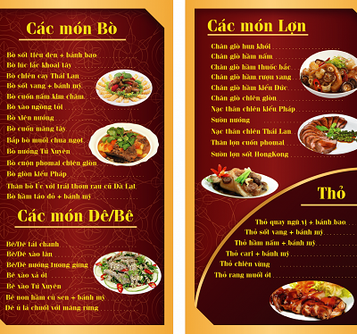 In Menu Thực Đơn