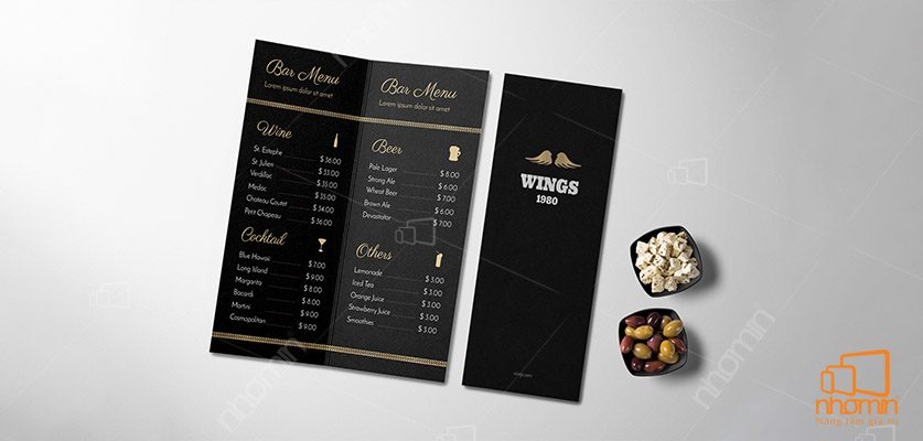 Mẫu menu đồ uống