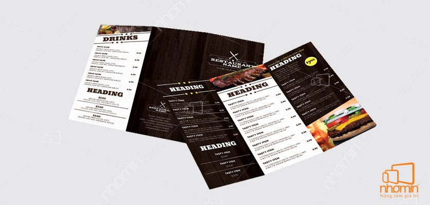 Giấy thực đơn được sử dụng phổ biến